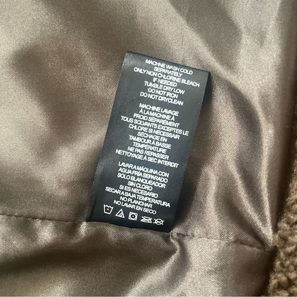 Anthropologie Velvet by Graham & Spencer Evian Striped Teddy Coat Sherpa in L - Picture 13 of 16